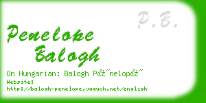 penelope balogh business card